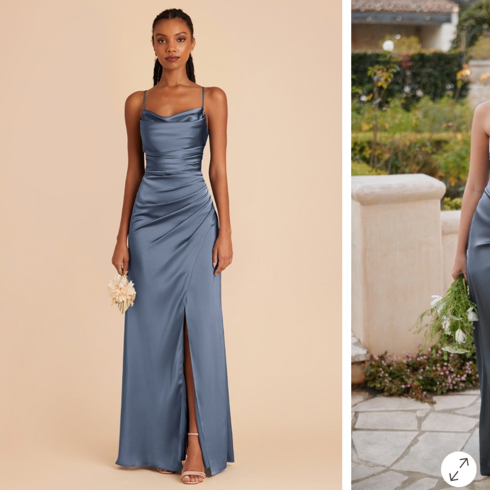 Birdy Grey Bridesmaid Dress, Lydia Matte Satin French Blue - AMAZING CONDITION